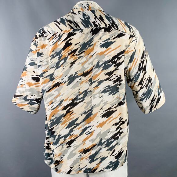LEMAIRE Size XXL Multi Color Abstract Viscose One Pocket Short Sleeve Shirt - Picture 3 of 7